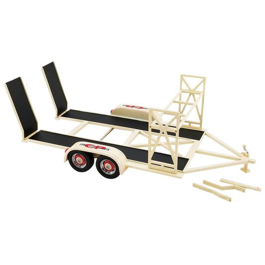 Tandem Car Trailer with Tire Rack Beige "Holman Moody - Competition Proven" 1/18 Diecast Model by GMP