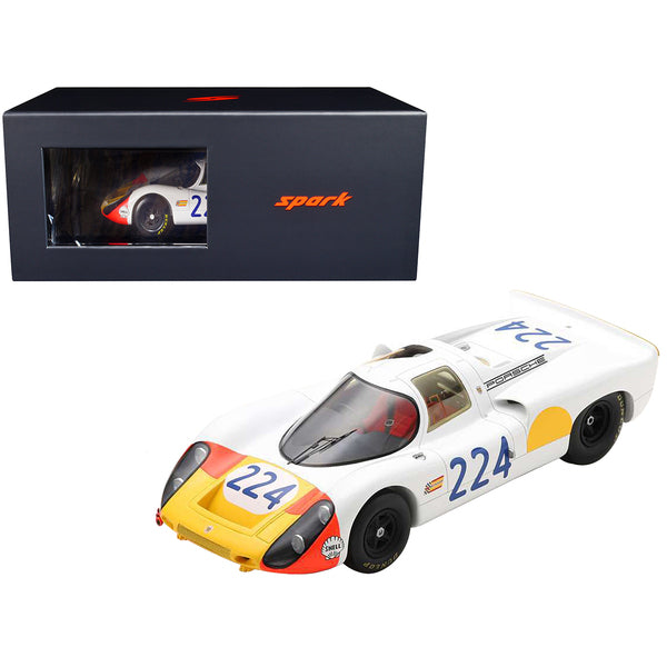 Porsche 907 #224 Vic Elford - Umberto Maglioli Winner "Targa Florio" (1968) with Acrylic Display Case 1/18 Model Car by Spark