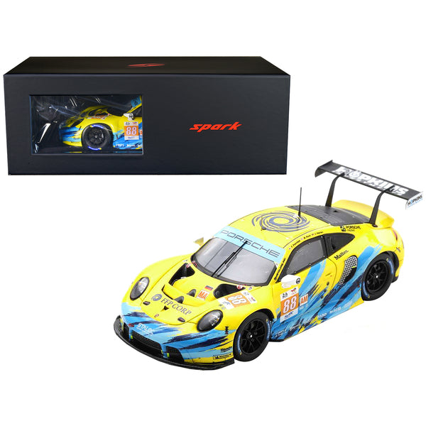 Porsche 911 RSR-19 #88 Fred Poordad - Maxwell Root - Jan Heylen "Dempsey-Proton Racing" GTE Am "24 Hours of Le Mans" (2022) with Acrylic Display Case 1/18 Model Car by Spark