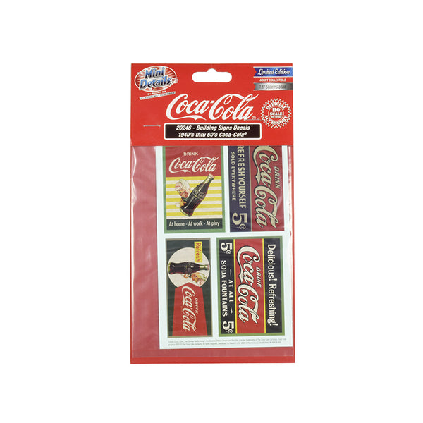 1940's Thru 1960's "Coca-Cola" Building Signs Decals for 1/87 (HO) Scale Models by Classic Metal Works