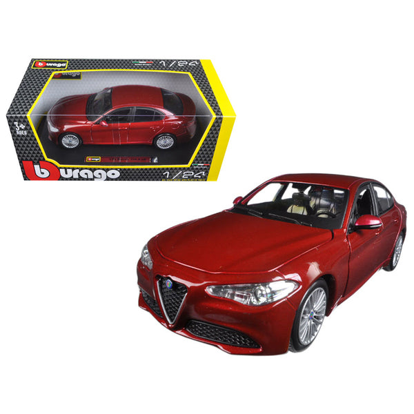 2016 Alfa Romeo Giulia Burgundy 1/24 Diecast Model Car by Bburago