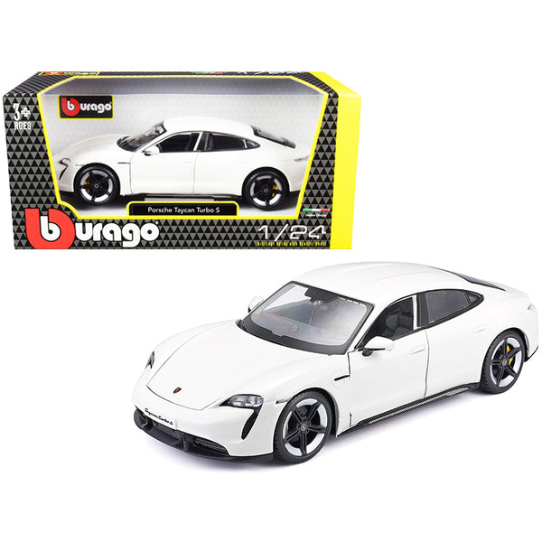 Porsche Taycan Turbo S White 1/24 Diecast Model Car by Bburago