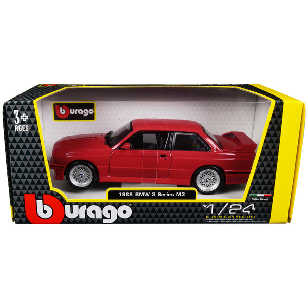 1988 BMW 3 Series M3 E30 Red 1/24 Diecast Model Car by Bburago