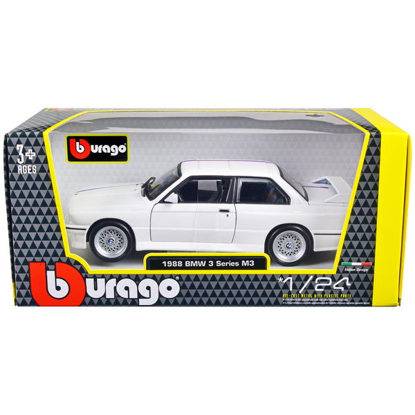 1988 BMW 3 Series M3 E30 White 1/24 Diecast Model Car by Bburago