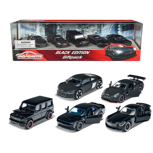 Black Edition (2023) Giftpack 5 Piece Set 1/64 Diecast Model Cars by Majorette