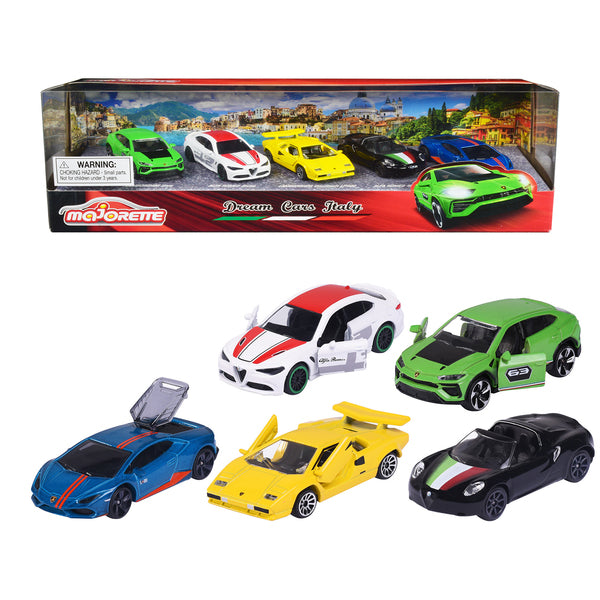 Dream Cars Italy (2023) 5 Piece Set 1/64 Diecast Model Cars by Majorette