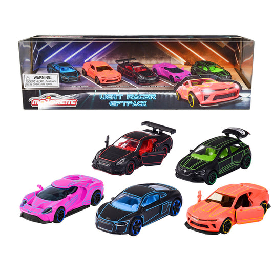 Light Racer Giftpack (2023) 5 Piece Set 1/64 Diecast Model Cars by Majorette