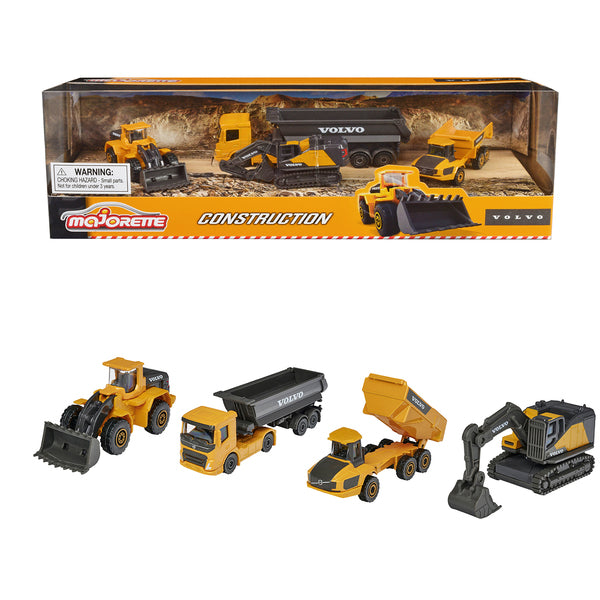 Volvo Construction (2023) 4 Piece Set 1/64 Diecast Models by Majorette