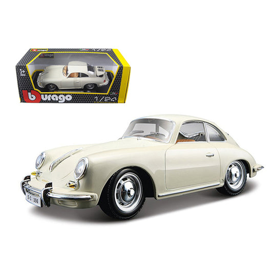 1961 Porsche 356 B Coupe Ivory White 1/24 Diecast Model Car by Bburago