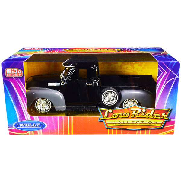 1953 Chevrolet 3100 Pickup Truck Black and Gray "Low Rider Collection" 1/24 Diecast Model Car by Welly