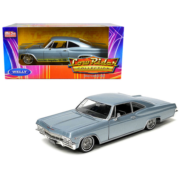 1965 Chevrolet Impala SS 396 Lowrider Light Blue Metallic "Low Rider Collection" 1/24 Diecast Model Car by Welly