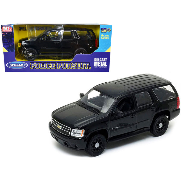 2008 Chevrolet Tahoe Unmarked Police Car Black 1/24 Diecast Model Car by Welly