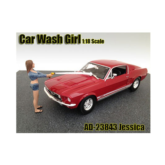 Car Wash Girl Jessica Figurine for 1/18 Scale Models by American Diorama