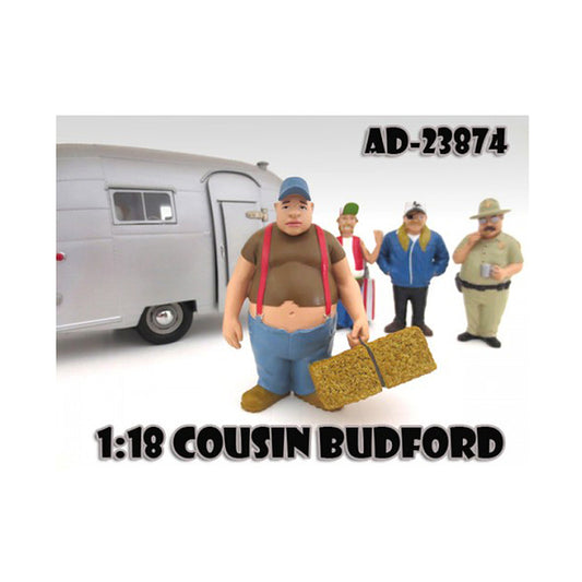 Cousin Budford "Trailer Park" Figure For 1:18 Scale Diecast Model Cars by American Diorama