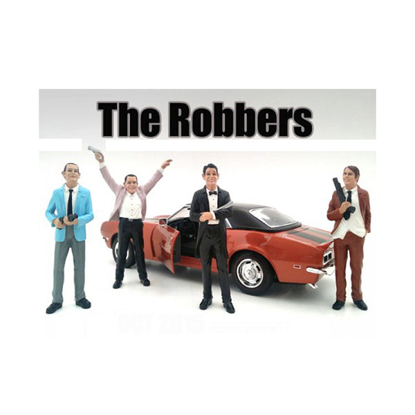 "The Robbers" 4 Piece Figure Set For 1:18 Scale Models by American Diorama