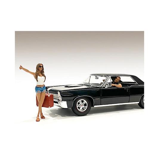 Hitchhiker 2 piece Figurine Set (White Shirt) for 1/18 Scale Models by American Diorama