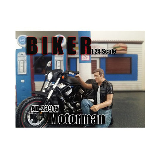 Biker Motorman Figure For 1:24 Scale Models by American Diorama