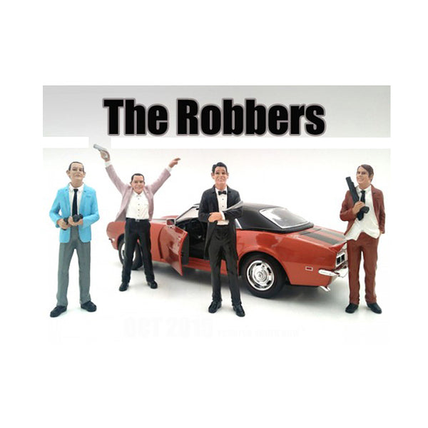 "The Robbers" 4 Piece Figure Set For 1:24 Scale Models by American Diorama