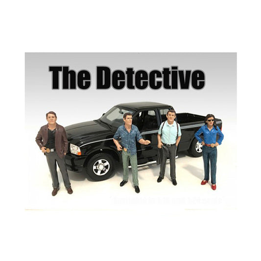 "The Detective" 4 Piece Figure Set For 1:24 Scale Models by American Diorama