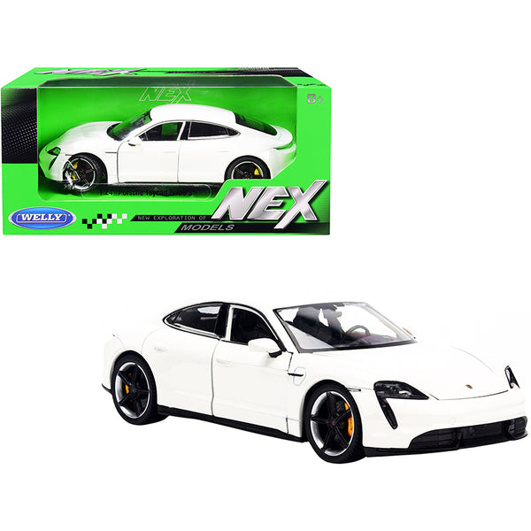 Porsche Taycan Turbo S White "NEX Models" 1/24 Diecast Model Car by Welly