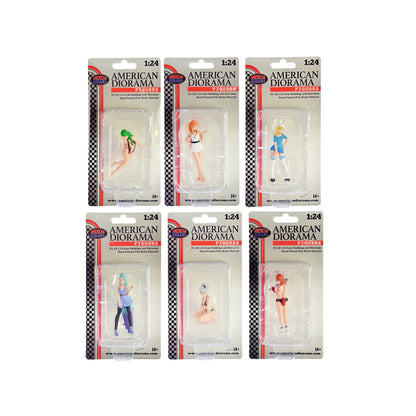 "Cosplay Girls" 6 piece Figure Set for 1/24 Scale Models by American Diorama