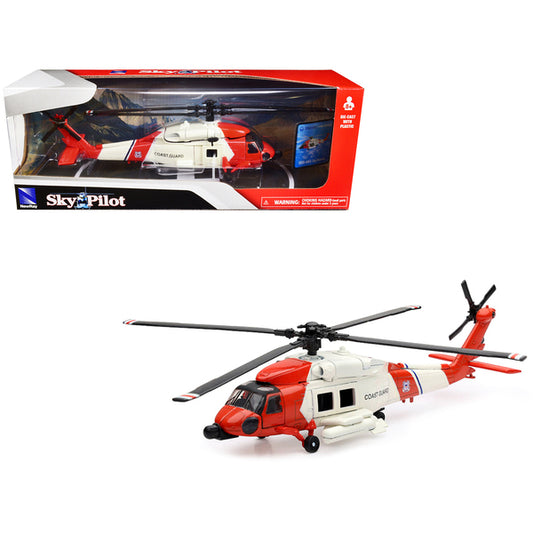 Sikorsky HH-60J Jayhawk Helicopter Red and White "United States Coast Guard" "Sky Pilot" Series 1/60 Diecast Model by New Ray