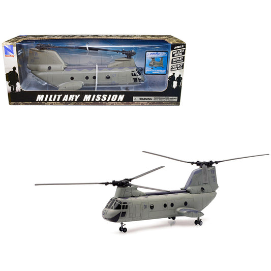 Boeing CH-46 Sea Knight Helicopter Olive Drab "United States Marines" "Military Mission" Series 1/55 Diecast Model by New Ray