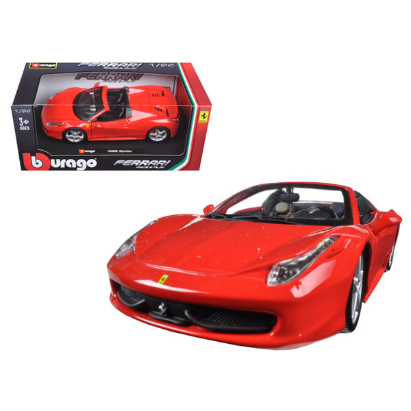 Ferrari 458 Spider Red 1/24 Diecast Model Car by Bburago