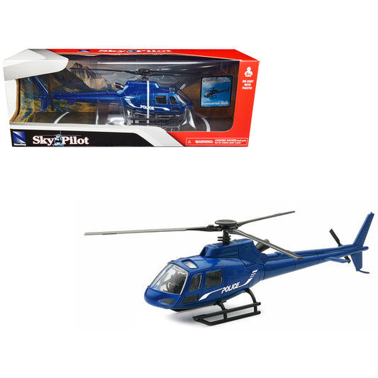 Eurocopter AS350 Helicopter Blue Metallic "Police" "Sky Pilot" Series 1/43 Diecast Model by New Ray