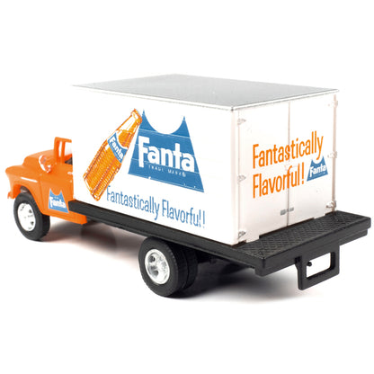 1957 Chevrolet Refrigerated Box Truck Orange with White Top "Fanta" 1/87 (HO) Scale Model by Classic Metal Works