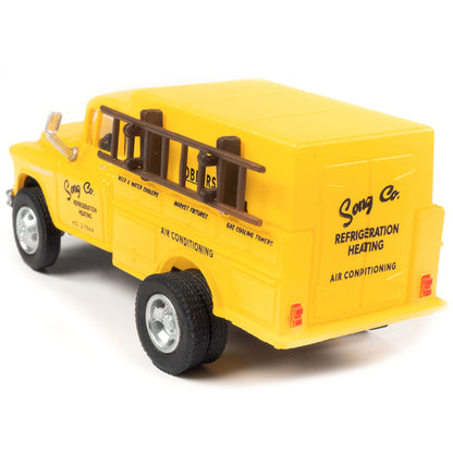 1955 Chevrolet Utility Truck Yellow "Song Co. Refrigeration and Heating" 1/87 (HO) Scale Model by Classic Metal Works