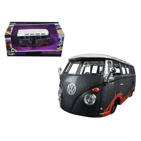 Volkswagen Van Samba Grey "Outlaws" 1/25 Diecast Model Car by Maisto