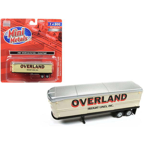 1940's-1950's Aerovan Trailer "Overland Freight Lines Inc." 1/87 (HO) Scale Model by Classic Metal Works