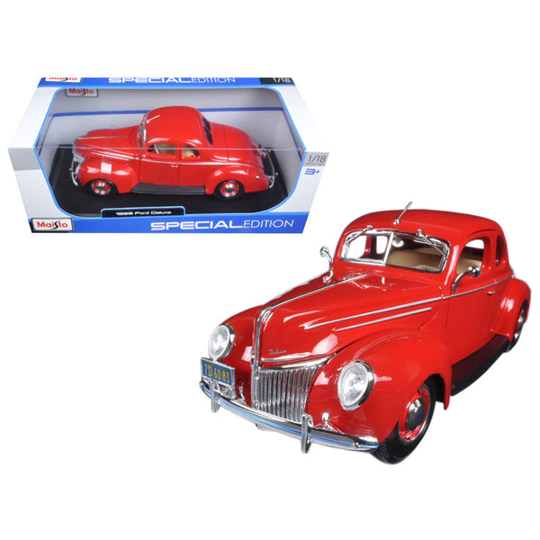 1939 Ford Deluxe Tudor Red 1/18 Diecast Model Car by Maisto