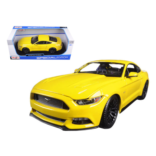 2015 Ford Mustang GT 5.0 Yellow 1/18 Diecast Model Car by Maisto