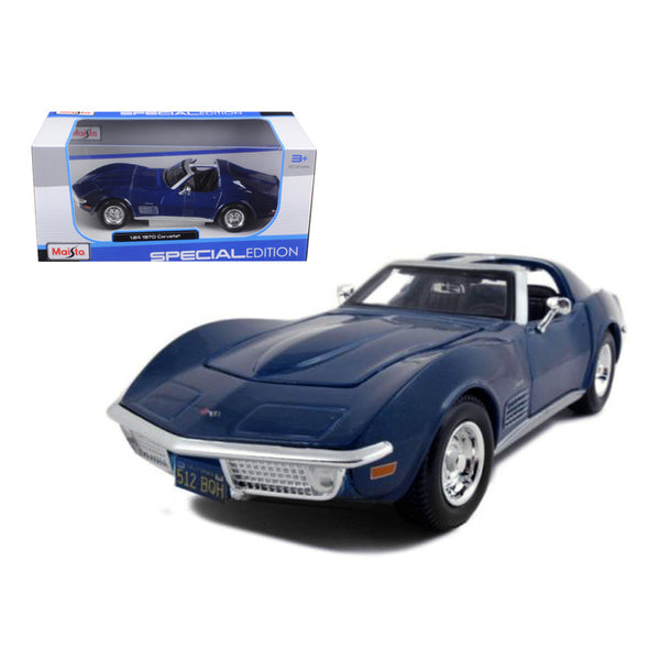 1970 Chevrolet Corvette Blue 1/24 Diecast Model Car by Maisto