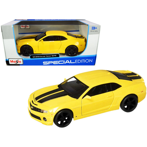 2010 Chevrolet Camaro RS SS Yellow with Black Wheels 1/24 Diecast Model Car by Maisto