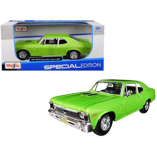 1970 Chevrolet Nova SS Metallic Green 1/24 Diecast Model Car by Maisto