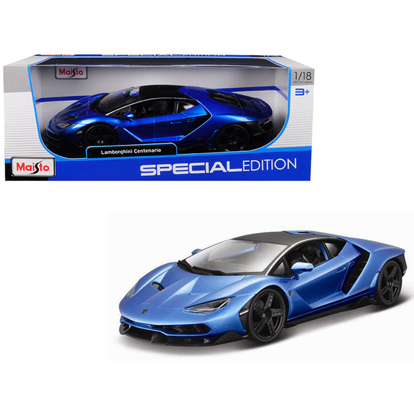 Lamborghini Centenario Blue Metallic with Black Top 1/18 Diecast Model Car by Maisto