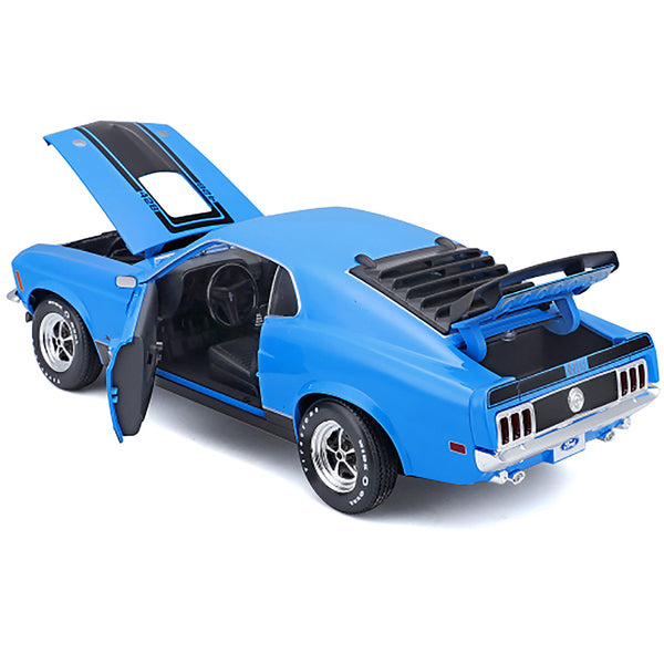 1970 Ford Mustang Mach 1 428 Blue with Black Stripes "Special Edition" 1/18 Diecast Model Car by Maisto