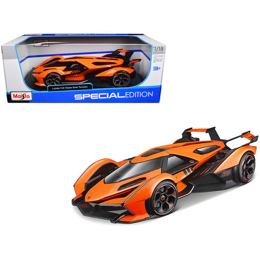 Lamborghini V12 Vision Gran Turismo Orange Metallic "Special Edition" 1/18 Diecast Model Car by Maisto