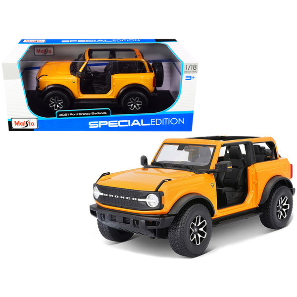 2021 Ford Bronco Badlands Orange Metallic "Special Edition" 1/18 Diecast Model Car by Maisto