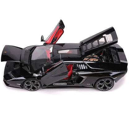 Lamborghini Countach LPI 800-4 Black with Red Interior "Special Edition" 1/18 Diecast Model Car by Maisto