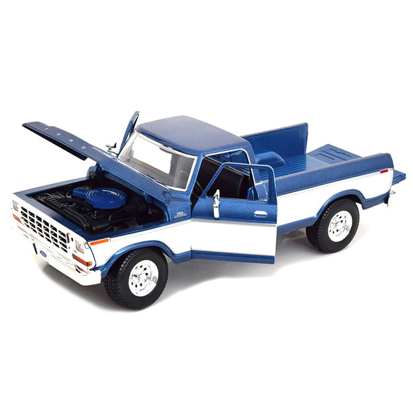 1979 Ford F-150 Ranger Pickup Truck Blue Metallic and Cream "Special Edition" 1/18 Diecast Model Car by Maisto