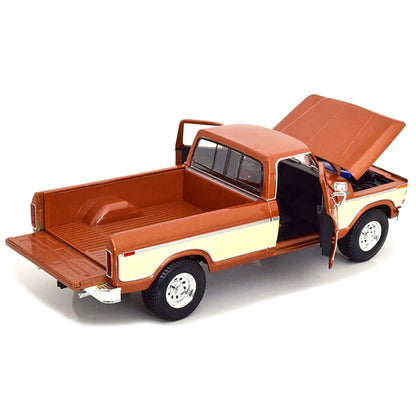 1979 Ford F-150 Ranger Pickup Truck Brown Metallic and Cream "Special Edition" 1/18 Diecast Model Car by Maisto