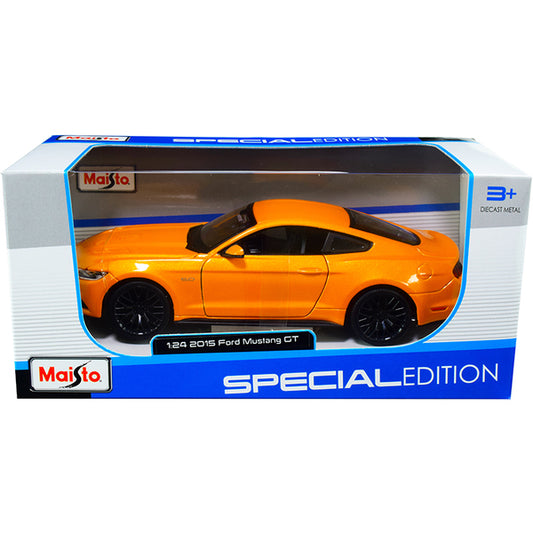 2015 Ford Mustang GT 5.0 Orange Metallic 1/24 Diecast Model Car by Maisto