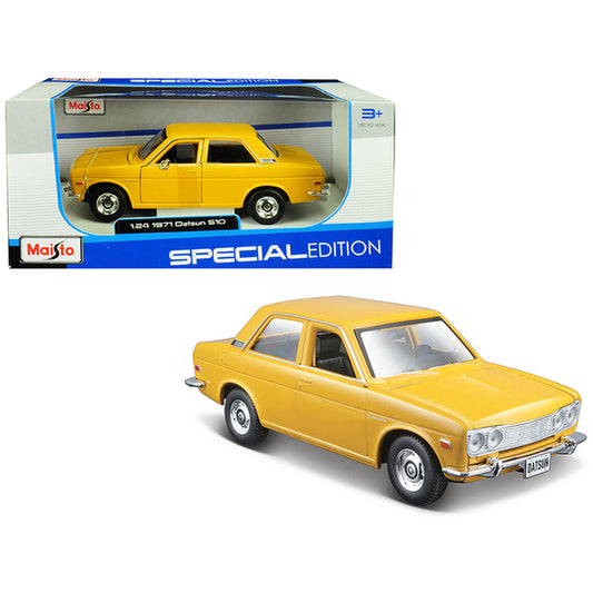 1971 Datsun 510 Yellow "Special Edition" 1/24 Diecast Model Car by Maisto