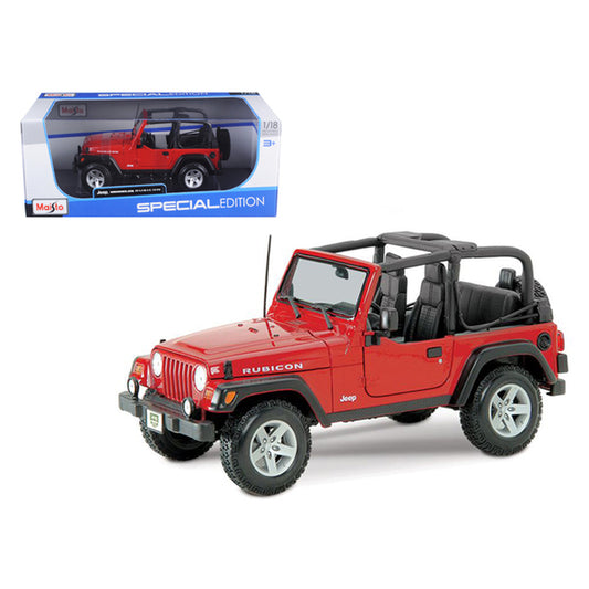 Jeep Wrangler Rubicon Red 1/18 Diecast Model Car by Maisto