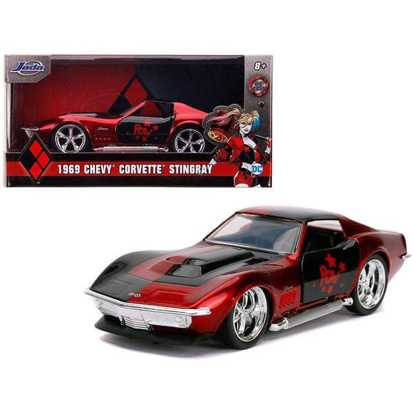 1969 Chevrolet Corvette Stingray "Harley Quinn" "DC Comics" "Hollywood Rides" Series 1/32 Diecast Model Car by Jada