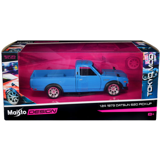 1973 Datsun 620 Pickup Truck Blue "Tokyo Mod" "Maisto Design" Series 1/24 Diecast Model Car by Maisto